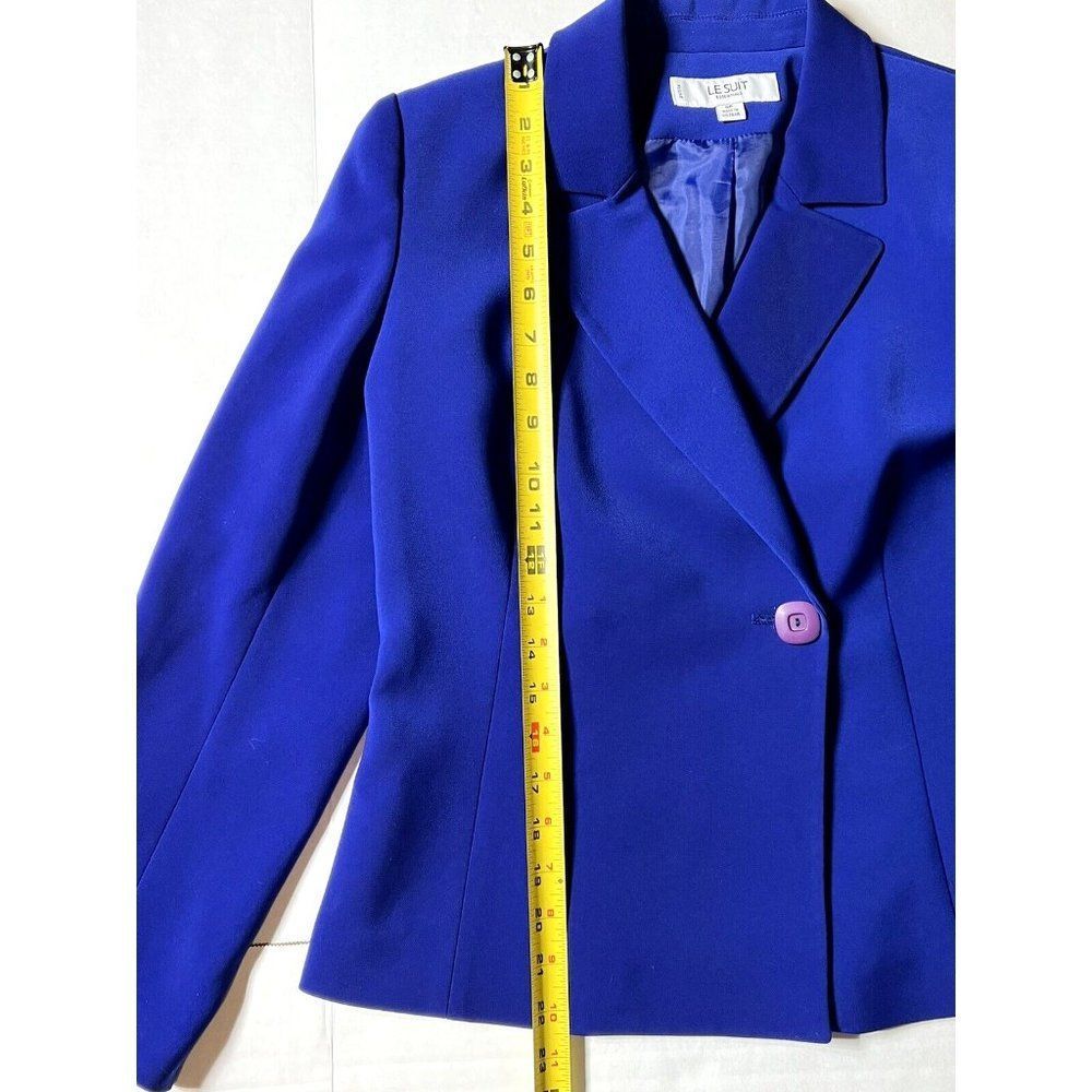 Le Suit Blue Double Breasted Petite Career Blazer Suit Women's Size 6P - Picture 5 of 8
